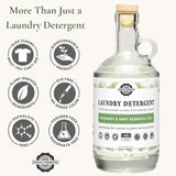 Rustic Strength Natural Laundry Detergent, Rosemary & Mint, Color Safe, Sensitive Skin, HE Compatible, 24 oz Glass