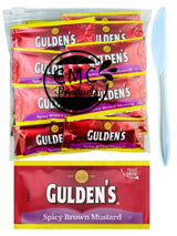 Gift Set: Spicy Brown Mustard Packets (9g) - 25 Count with Spreader in Food-Safe Slide-Seal Bag by CMC Products (approximately 25 packets)