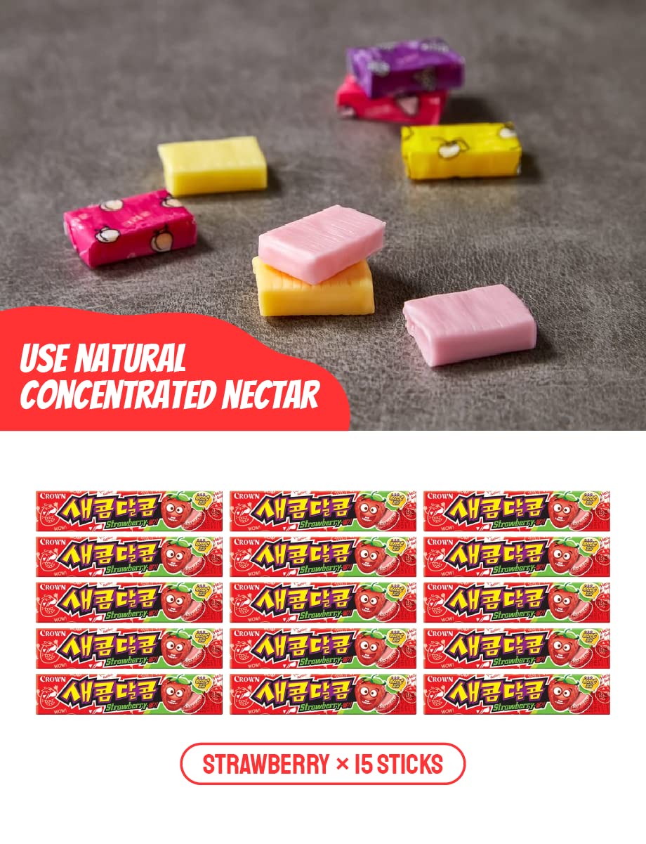 KULOSORY Crown Sweet and Sour Candy 435g (29g X 15ea) (Strawberry Flavor)