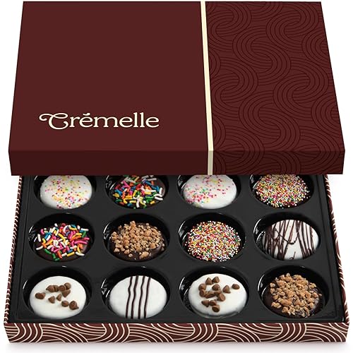 Cremelle Gourmet Cookies Gift Box, 12 Pieces of Food Gifts Cookies, Ideal Mothers Day Chocolate Candy Gift Box for Friends, Colleagues and Loved Ones