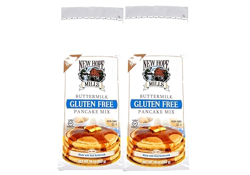 New Hope Mills Gluten Free Buttermilk Pancake Mix or Chocolate Brownie Mix 2-16 oz Packs (Gluten Free Pancake Mix)