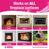 Quick'n Brite Fireplace Brick and Stone Cleaner 32oz with Scrub Brush - Natural Stone, Tile, and Marble Cleaner - Indoor Fireplace and Wood Stove