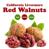 Food to Live - California Livermore Red Walnuts, 2.5 Pounds Raw, No Shell, Kosher, Unsalted, Natural, Sirtfood, Bulk