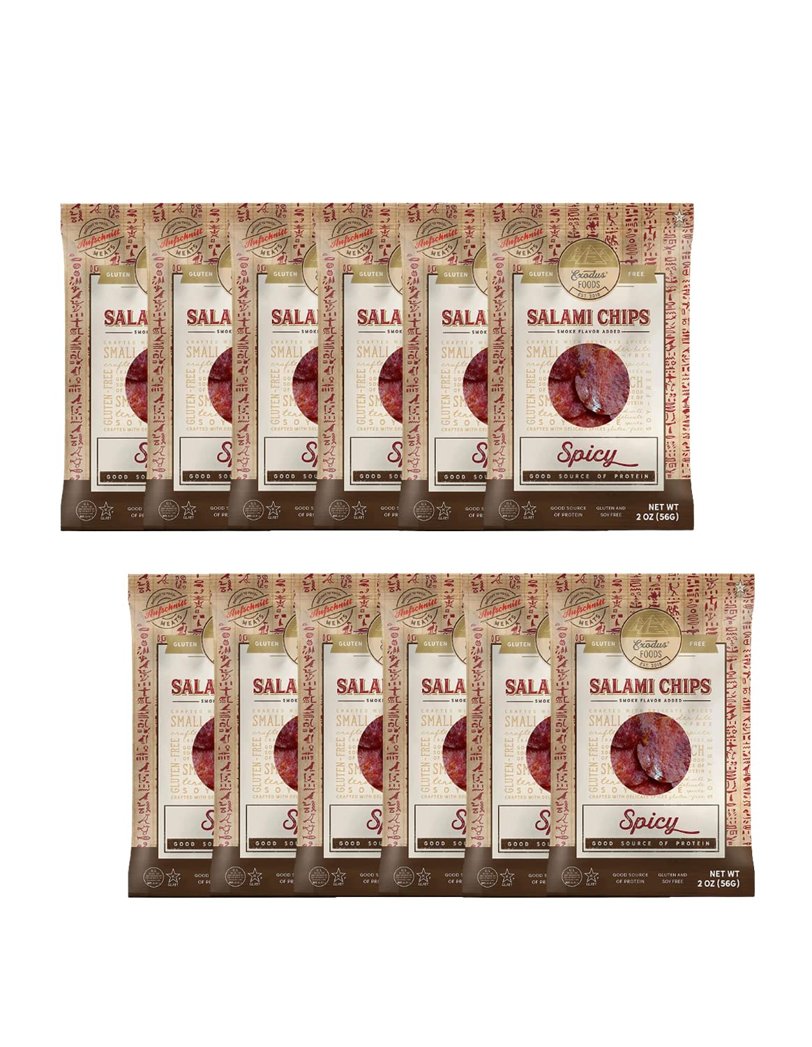 Passover Exodus Salami Chips - Spicy, 12 Pack