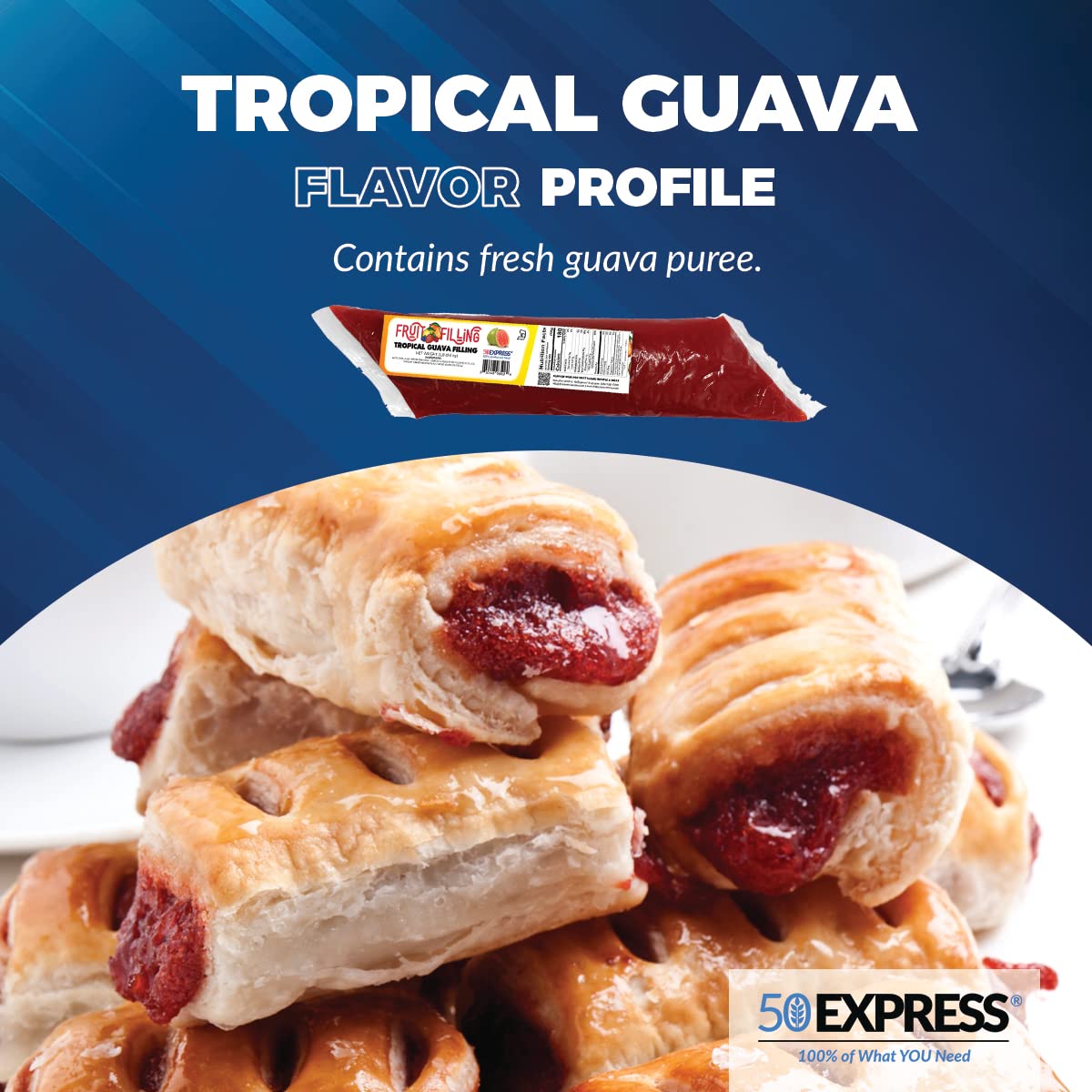 50Express® 12 Count Fruit Filling Sleeve (12 Count/2lb Sleeves) (Tropical Guava)