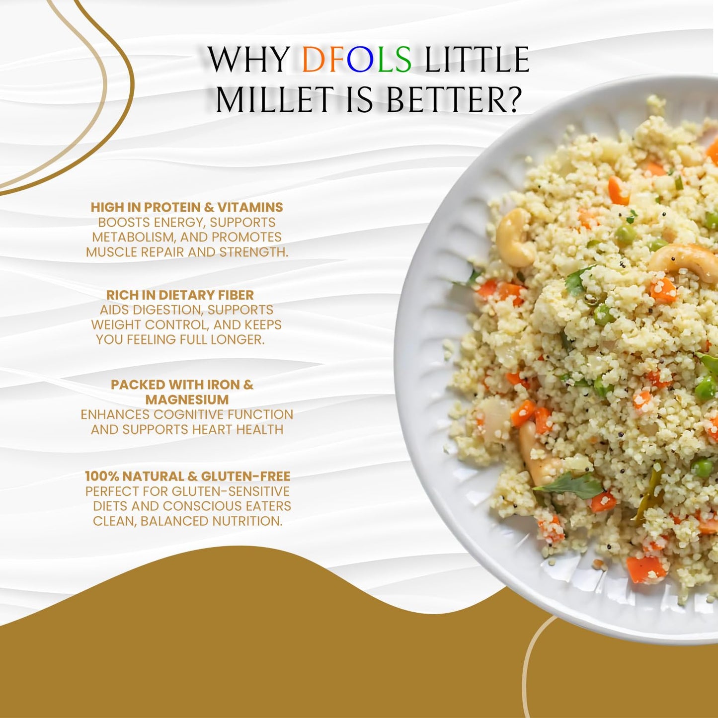 DFOLS Little Millet Whole Grain Light Earthy Flavor for Daily Cooking 0.55lb 8.82oz (250g) Premium Quality ???????