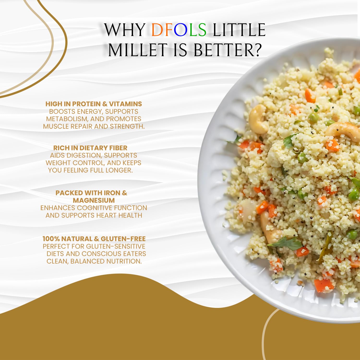 DFOLS Little Millet Whole Grain Light Earthy Flavor for Daily Cooking 0.55lb 8.82oz (250g) Premium Quality ???????