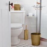 Autumn Alley Antique Gold Toilet Brush and Holder Set, Standing Toilet Brush for Modern Bathroom Decor, Soft Gold Bathroom Accessory Sets
