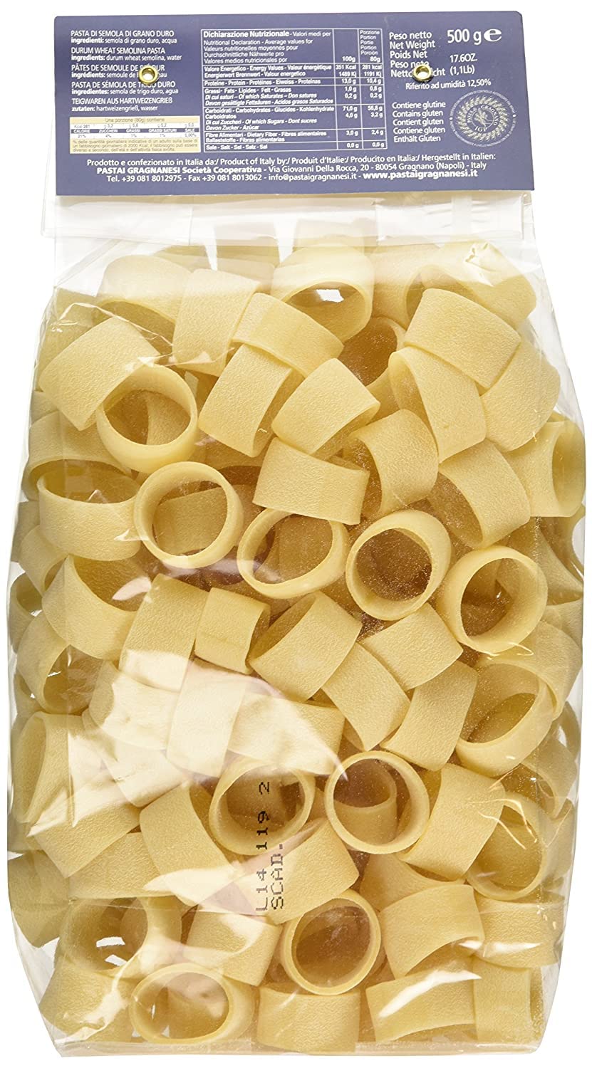 Calamari Organic Italian Pasta di Gragnano I.G.P. | Pastai Gragnanesi | USDA Certified Organic| 17.6oz (500g) | Pack of 4