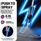Electric Spray Mop Floor Cleaner with 2 Mopping Pads 720ml Bottle & Scraper 360° Swivel Head Lightweight Cordless Wet Dry Cleaner for Hardwood Floor