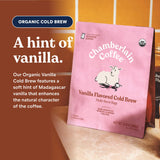 Chamberlain Coffee Organic Vanilla Cold Brew Large Coffee Bags Medium Roast - Premeasured, Ready to Brew - Makes 4 Cups/Bag - Perfect for Iced Coffee