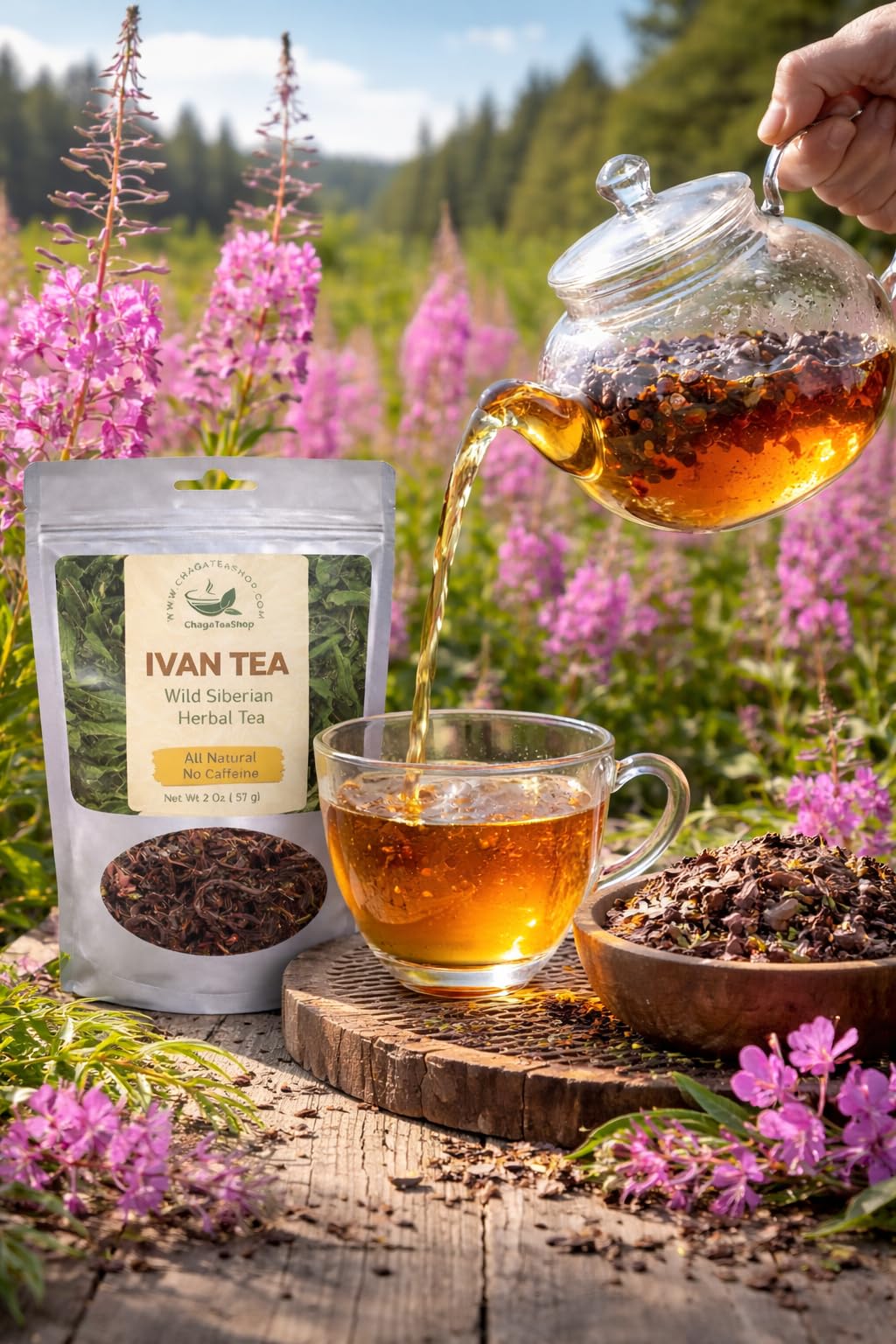 Siberian Fermented Wild Ivan Chai Loose Herbal Tea All Natural, No Caffeine (NET WT 2 OZ (57G))