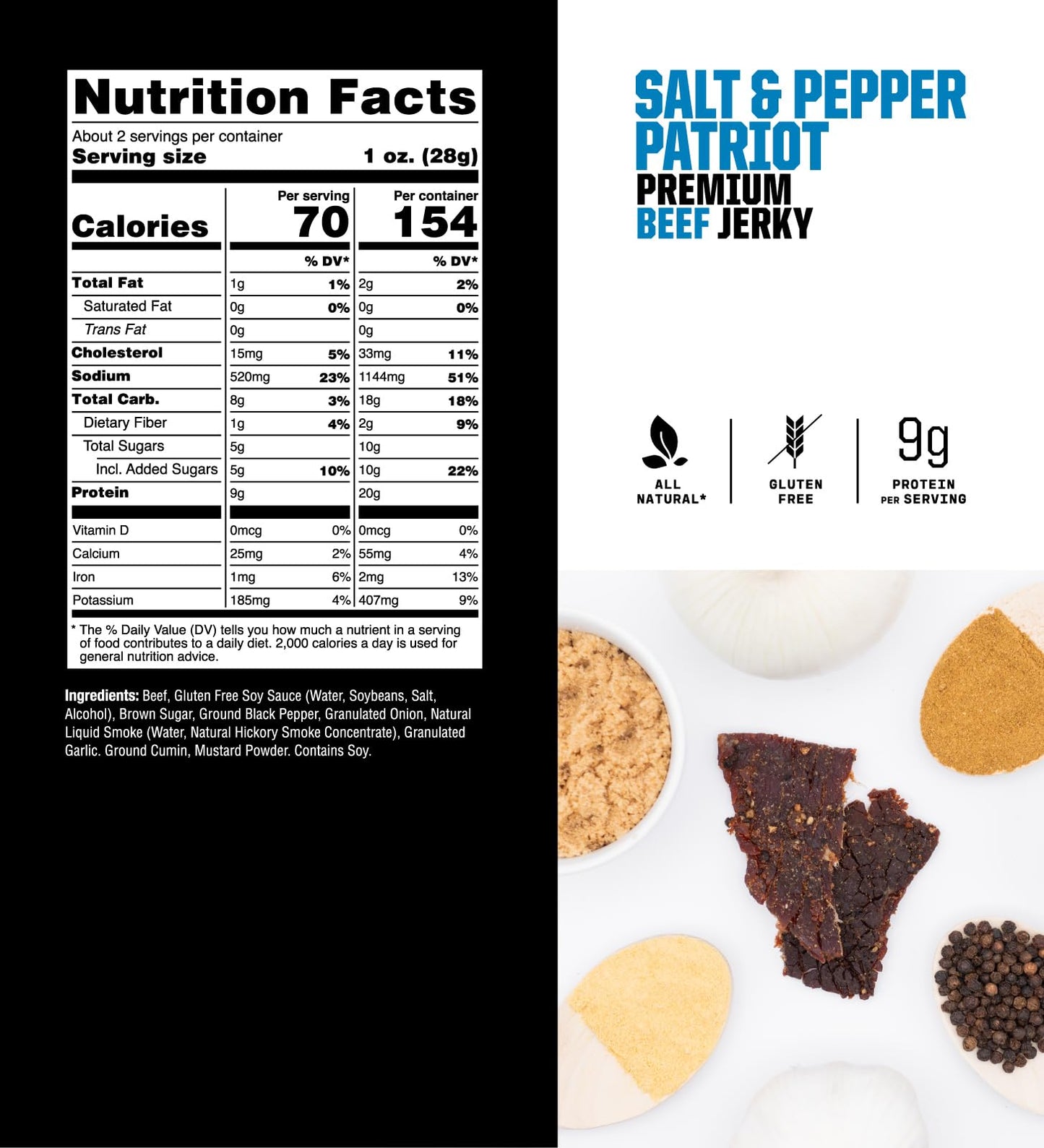 SAVAGE Bacon Jerky and Beef Jerky Variety - Salt & Pepper Patriot, Teriyaki, BBQ Bandit, Original, Bourbon Glaze, Sgt. Pepper (Pack of 6) - Gluten