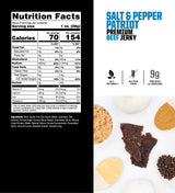 SAVAGE Bacon Jerky and Beef Jerky Variety - Salt & Pepper Patriot, Teriyaki, BBQ Bandit, Original, Bourbon Glaze, Sgt. Pepper (Pack of 6) - Gluten