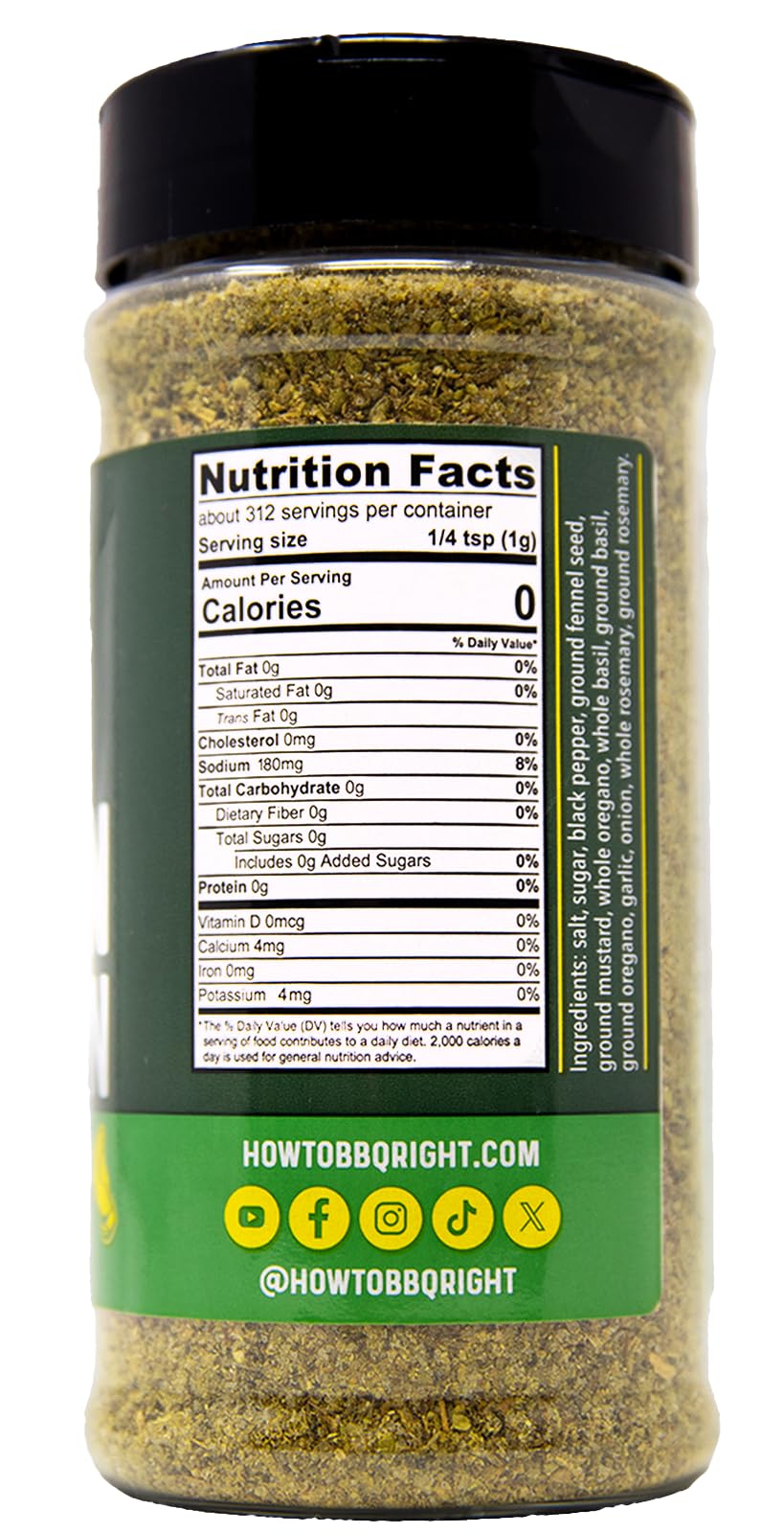 Malcolm’s Seasonings Italian Stallion Herb and Spice Blend Mix, Seasoning Powder, 11 oz Shaker