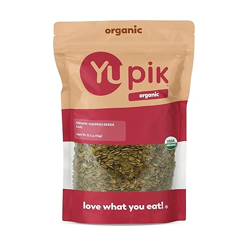 Yupik Organic Raw Pumpkin Seeds, No Shell, 2.2 lb (35.2 oz), Gluten-Free, Non-GMO, Kosher, Vegan, Shelled Pepitas, Salt-Free, Plant-Based Protein