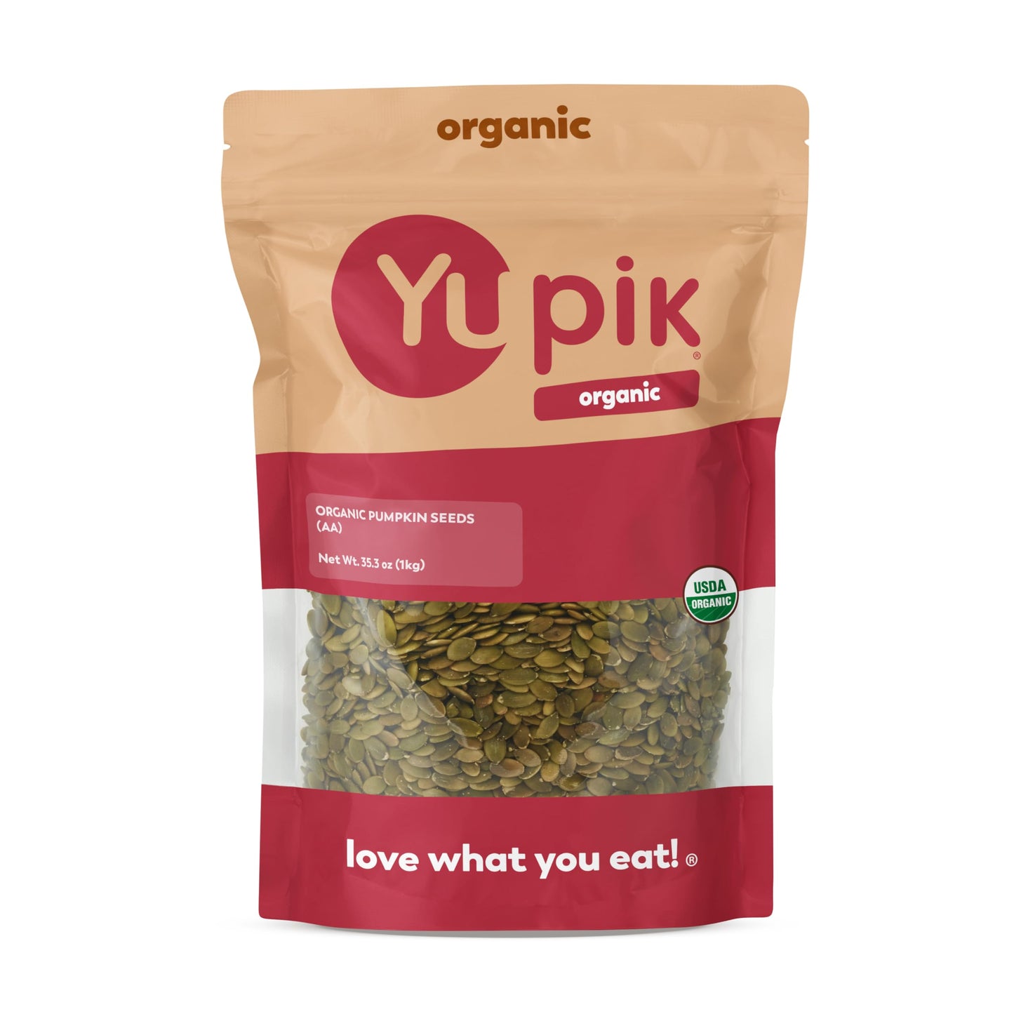 Yupik Organic Raw Pumpkin Seeds, No Shell, 2.2 lb (35.2 oz), Gluten-Free, Non-GMO, Kosher, Vegan, Shelled Pepitas, Salt-Free, Plant-Based Protein