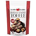 brittle-brittle Roasted Almond Toffee Candy with Dark Chocolate, Handcrafted Gourmet Dessert, Individually Wrapped Treat, Perfect Snack or Gift, 4oz
