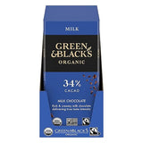 Green & Black's Organic Milk Chocolate Bar, 34% Cacao, 10 - 3.17 oz Bars