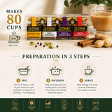 Chai Kit by Balboa Spices - 80 Servings - 4 Premium Flavors - Caffeine-Free & Sugar-Free - Natural Masala Chai Powder - Functional Beverage - Gourmet