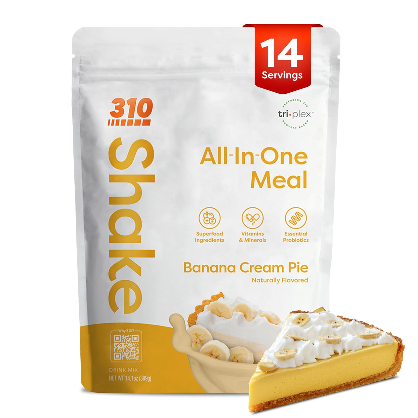 310 Nutrition All-in-One Plant-Based Meal Replacement Shake - High-Fiber Protein with Probiotics, Digestive Enzymes & Adaptogens - Vegan, Low Carb