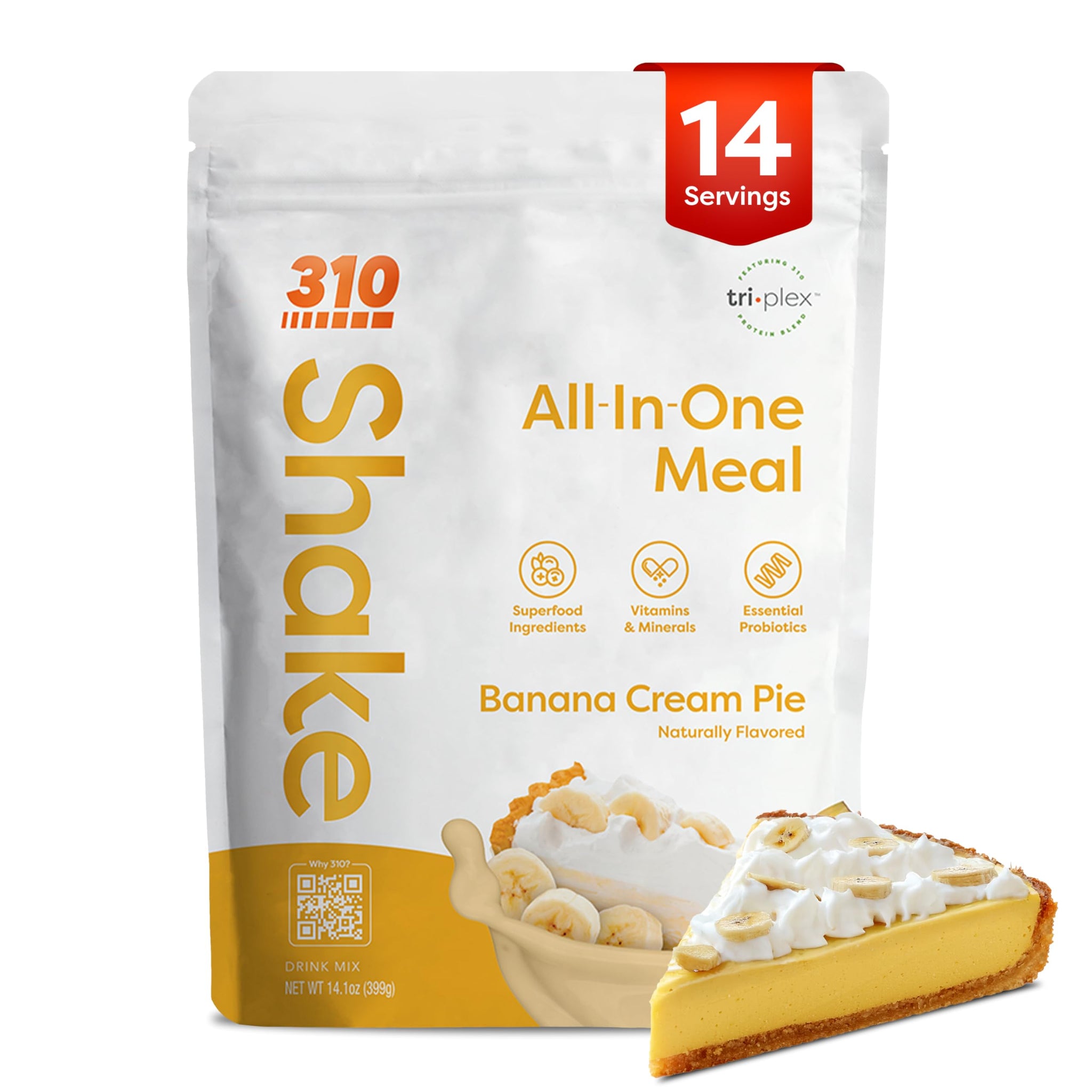 310 Nutrition All-in-One Plant-Based Meal Replacement Shake - High-Fiber Protein with Probiotics, Digestive Enzymes & Adaptogens - Vegan, Low Carb