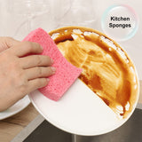 METUUTER 12-Count Kitchen Sponges- Compressed Cellulose Cleaning Sponges Non-Scratch Natural Sponge for Kitchen Bathroom Cars, Funny Cut-Outs DIY