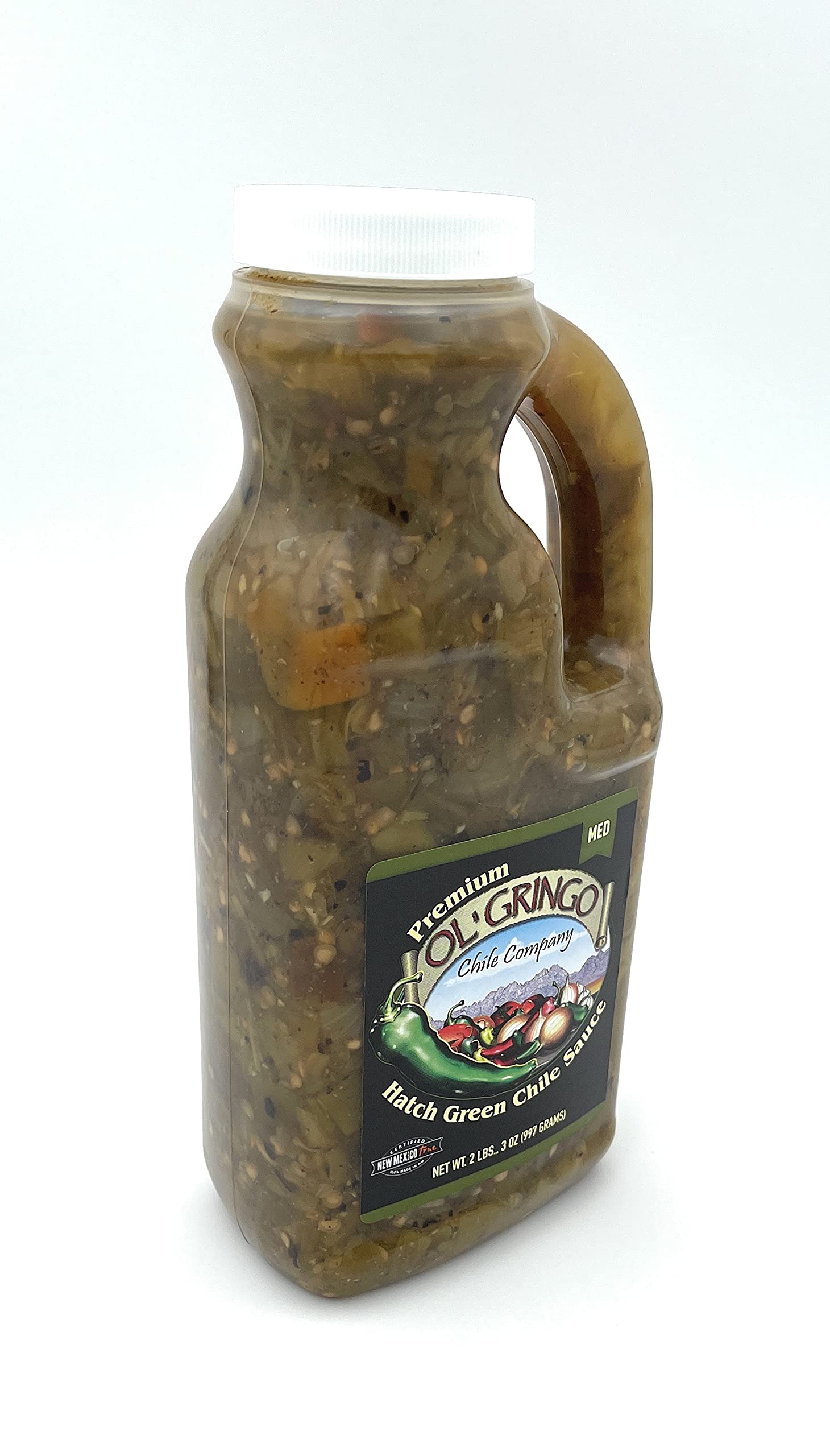 Ol' Gringo Chile Company Premium Hatch Green Chile Sauce Medium 35 Ounce Bottle