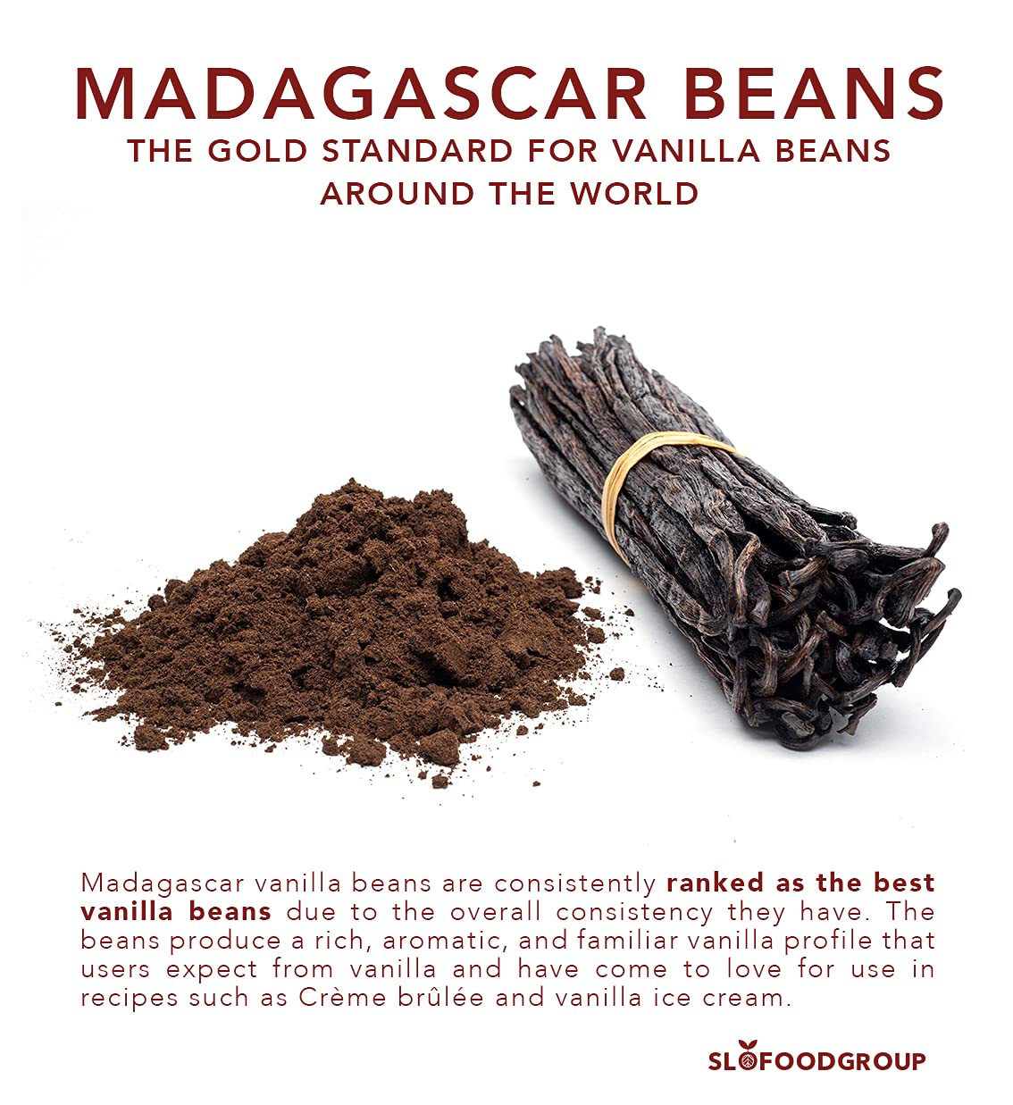 Slofoodgroup - Madagascar Vanilla Bean Powder - [ 16 oz.] - Made from Premium Whole Ground Grade A Vanilla Beans from Madagascar - For Cooking