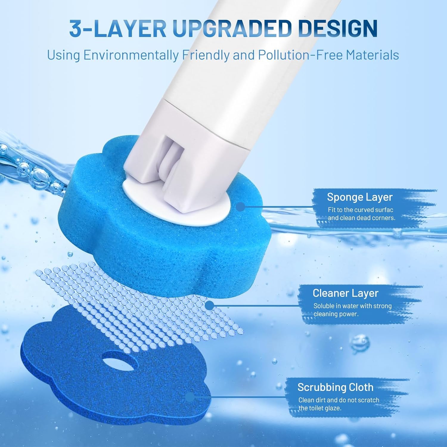 42 PCS Disposable Toilet Bowl Brush Refills, Disposable Toilet Brush Heads, Toilet Wand Disposable Refill Heads, Disposable Replacement Head (42Pcs