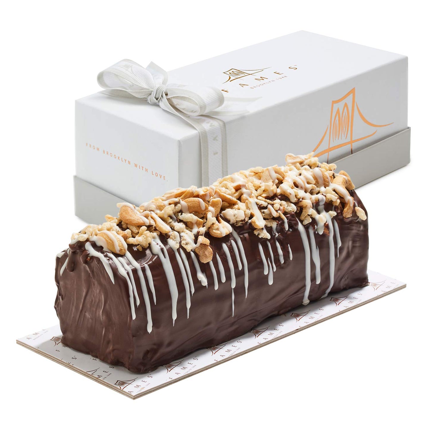 Fames Chocolates Butter Blend Log - Gourmet Dessert Chocolate Log - Kosher, Dairy Free Treats - Comes with a Gift Box, Great Sukkot Gift.