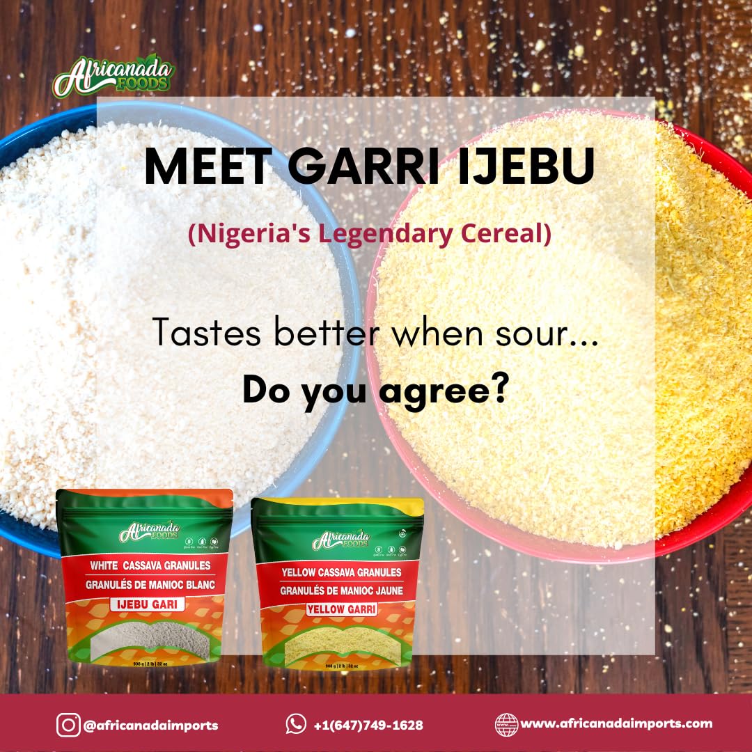 All Natural White Cassava Granules | White Garri | Ijebu Garri | 908g | 2 lb