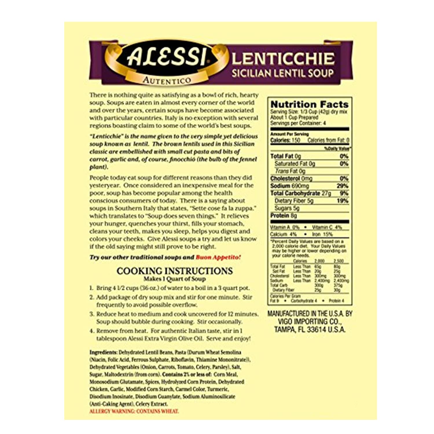 Alessi Mix Soup Lentil, 6 oz