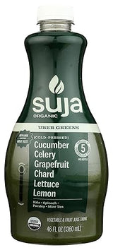 Suja Organic Cold-Pressed Uber Greens, Green Juice full of Leafy Green Cucumber, Celery, Chard, Lettuce, Kale & Grapefruit, Vegan, Plant-Based & USDA