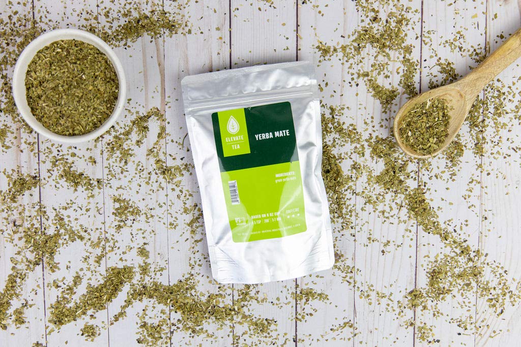 Elevate Tea Yerba Mate - Loose Leaf, High Caffeine, 3 oz Pouch - 30 Cups, Hot & Iced, No Artificials, 2 Pack
