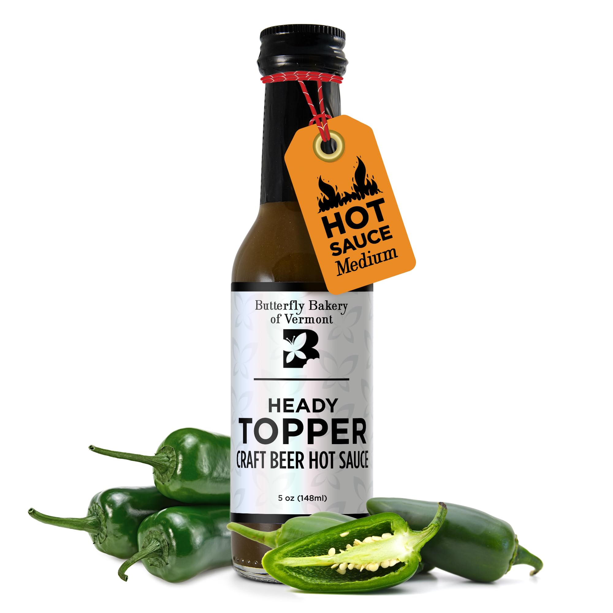 Butterfly Bakery of Vermont Heady Topper Beer Hot Sauce, 5 fl oz