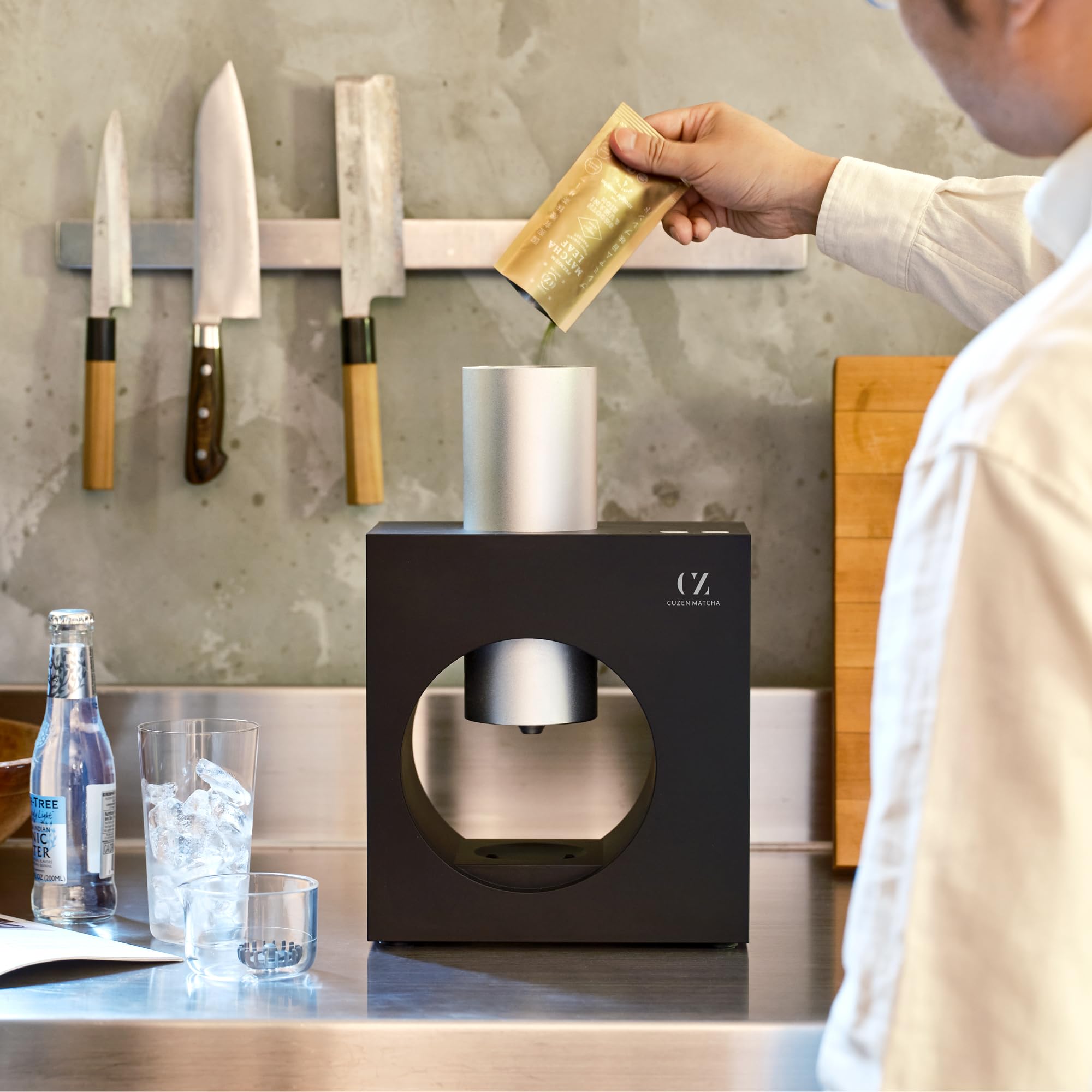 Matcha Maker Starter Kit/Sumi Black - an innovative at-home Matcha Machine that produces freshly ground matcha from organic Japanese tea leaves