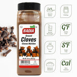 Badia Ground Cloves, 16 oz - Premium Spice for Baking, Cooking & Beverages, Warm Aromatic Flavor
