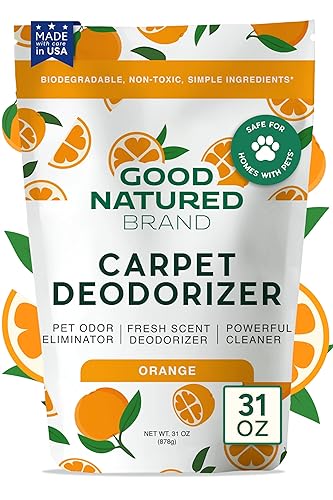 Good Natured Brand | Carpet Deodorizer & Freshener Powder | 31 oz Pet Odor Eliminator for Strong Odor & Pet Urine | Fresh Natural Sweet Orange Scent |
