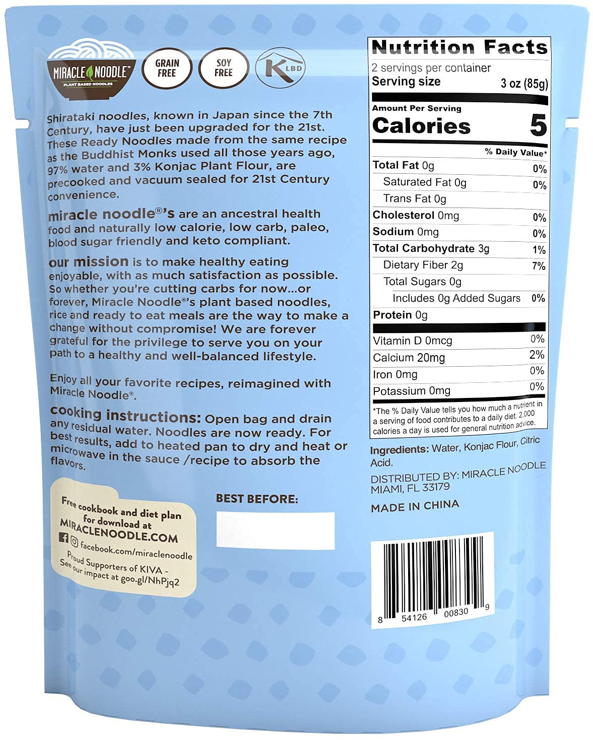 Miracle Noodle Ready to Eat Variety Pack, 7 Oz (Pack of 8), Angel Hair, Fettuccine, Spaghetti & Rice, Plant Based Shirataki Konjac Noodles, 5