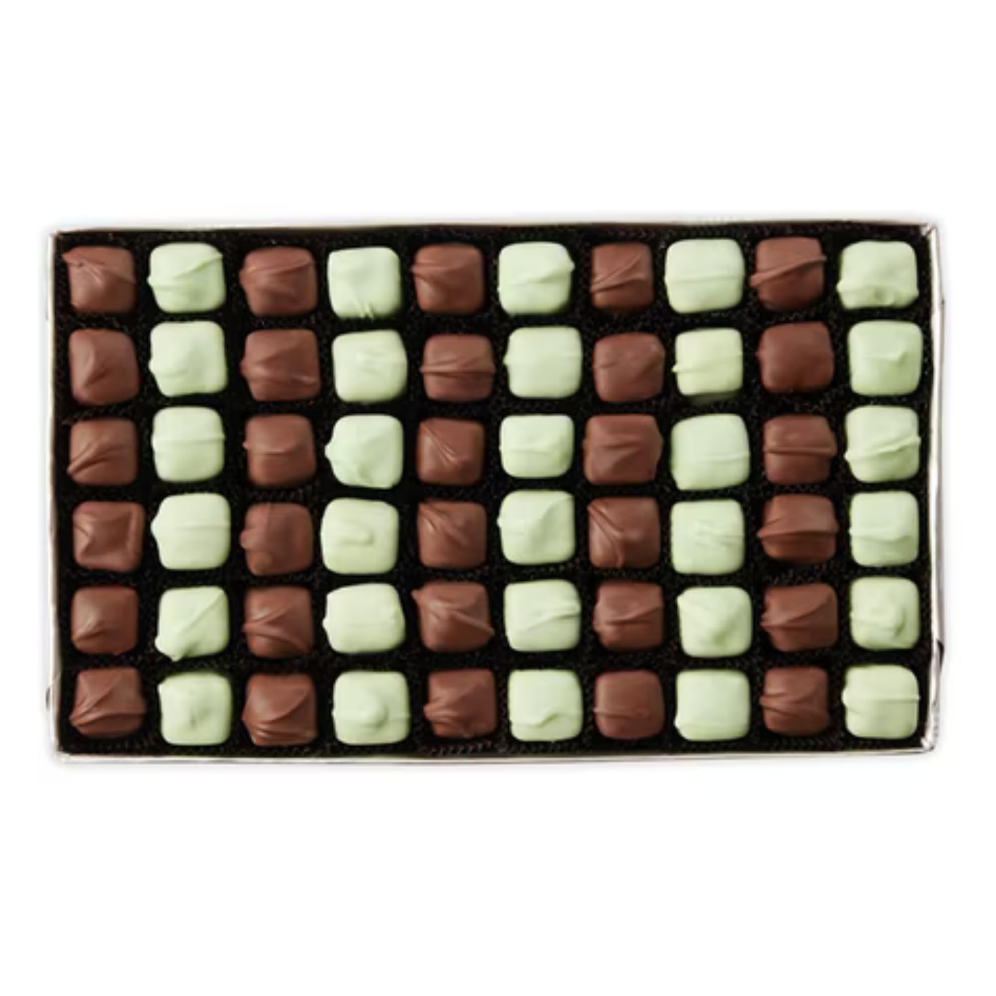 Fannie May Mint Meltaways Holiday Print Chocolate Candy Gift Box, 1 lb