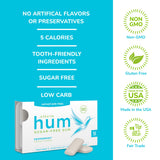 Stevita Hum, Peppermint - Sugar-Free Gum - 12 Pieces, Pack of 12 - Supports Oral Health - Non-GMO, Vegetarian, Keto, Gluten Free (Package may vary)