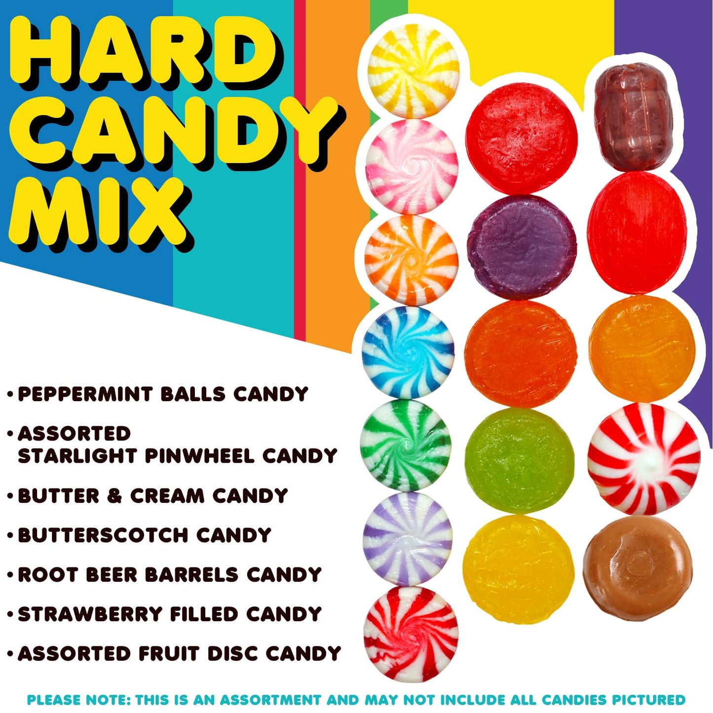 Dooboe Bulk Hard Candy Mix - 10 lb - Approx. 740 Pieces - Individually Wrapped Assorted Hard Candies for Candy Bowls & Parties