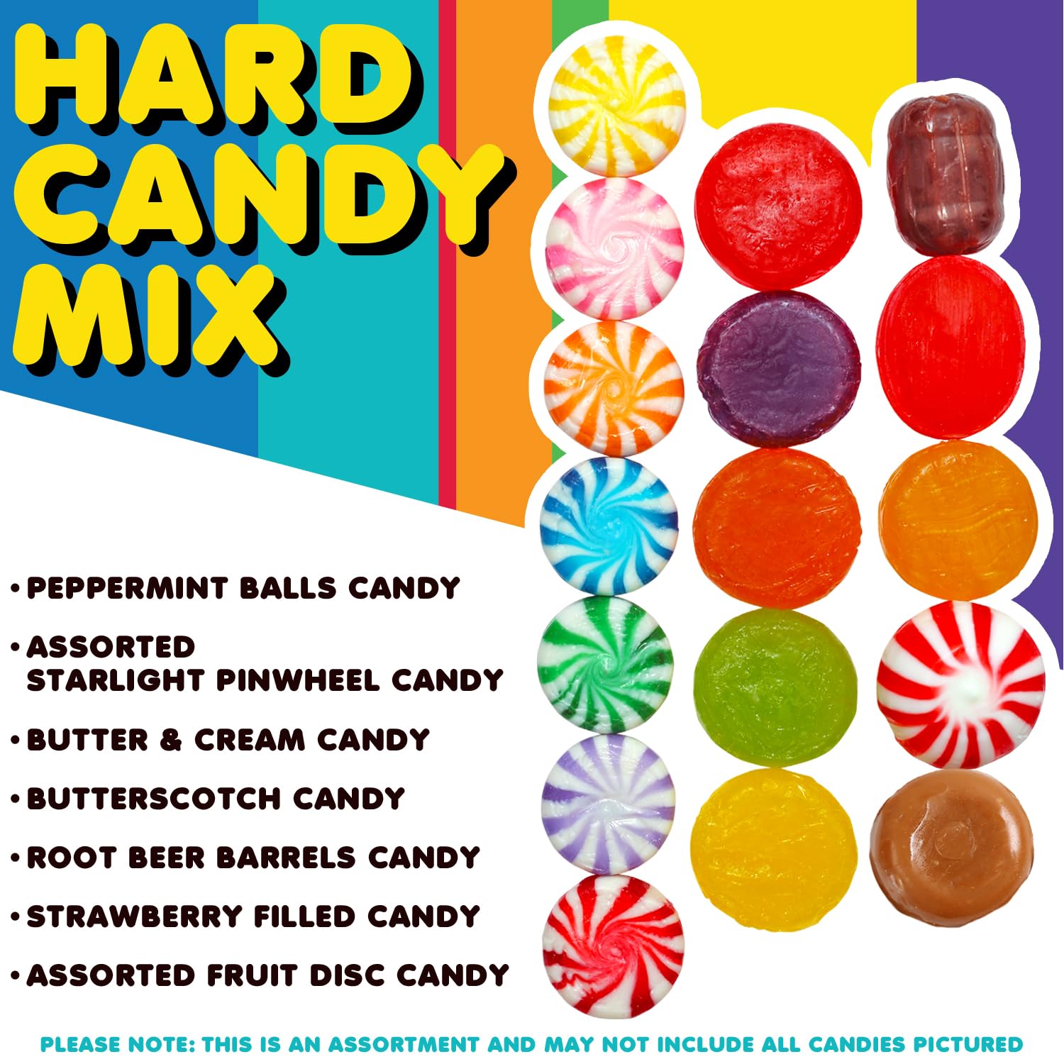 Dooboe Bulk Hard Candy Mix - 10 lb - Approx. 740 Pieces - Individually Wrapped Assorted Hard Candies for Candy Bowls & Parties