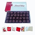 Fannie May Dark Chocolate Chocolate Buttercream (also known as Dark Chocolate Mays) 1 lb. with Insulated Shipper & Gift Tag & Wrap Basket Bundle