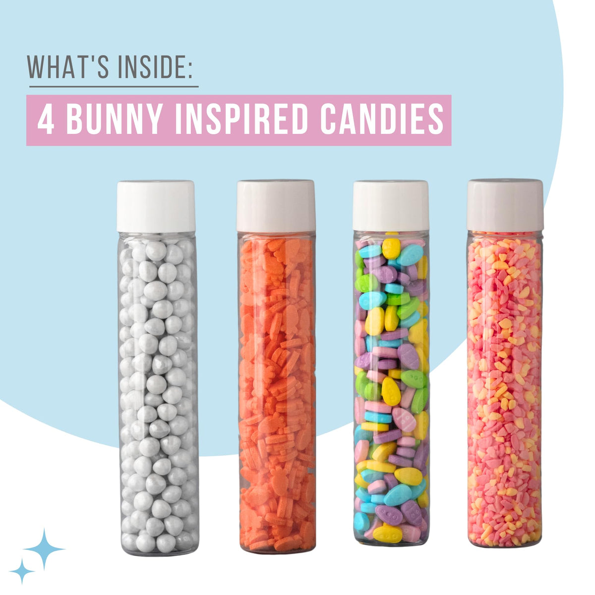 Sweets Indeed Easter Bunny Candy Topper 4-Pack - Crumblefetti Candy Toppings for Ice Cream, Cupcakes, Hot Cocoa & Cookies | Fun Holiday Bunny Treat