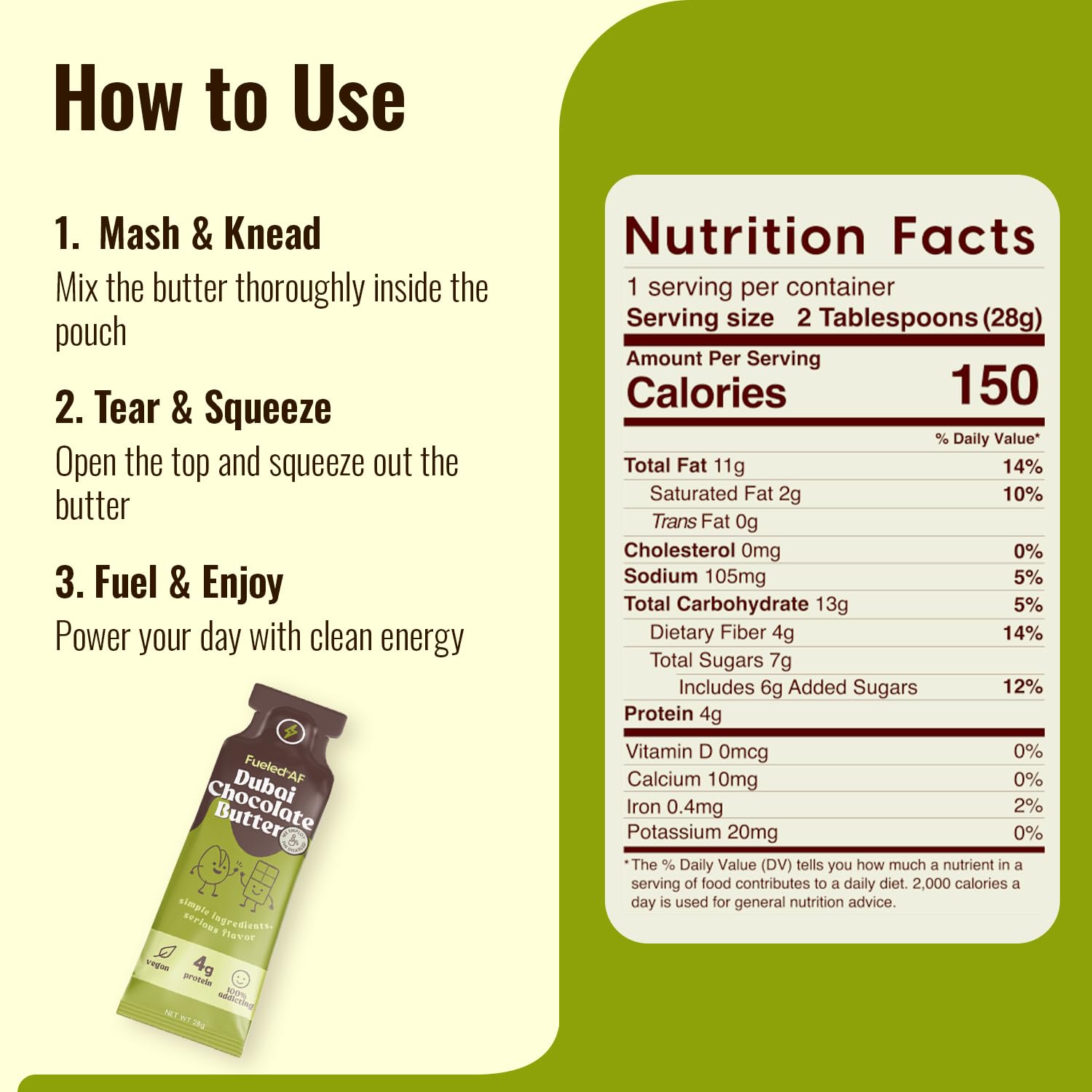 Fueled AF Vegan, Keto, and Paleo Friendly, 8 Pouches (8 oz each) (8 Ounce (Pack of 8), Dubai Chocolate Spread)