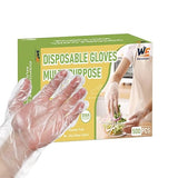 WeaChallengers Disposable Plastic Gloves Food Handling Service Disposable PE Gloves For Cooking (500 Coun)