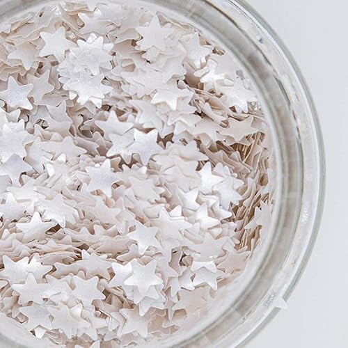 Edible Glitter Sprinkles for Cookie Decorating Edible Glitter for Drinks Fancy Silver Star Sprinkles for Cake Decorating Drink Glitters Cake