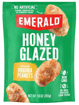 Emerald Nuts Honey Glazed XL Virginia Peanuts (1-Pack) | 10 Oz Resealable Bag | Kosher Dairy Certified, Non-GMO, Contains No Artificial Preservatives